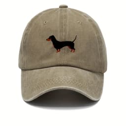 Retro dachshund baseball cap for both men and women, adjustable and cute cartoon design suitable for sports and casual wear