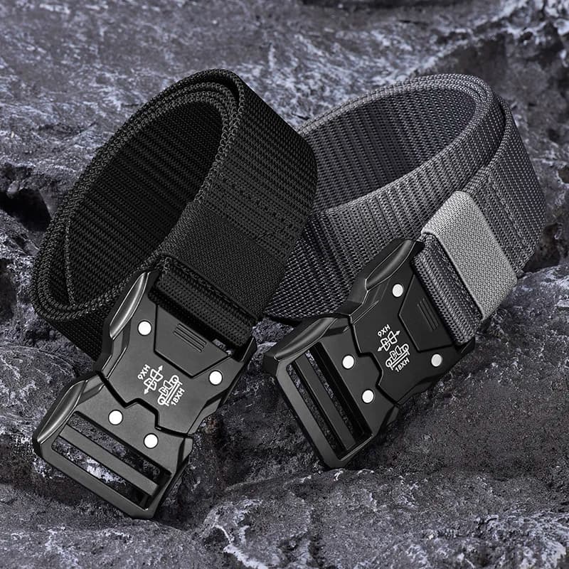 Men's Tactical Belt Canvas Woven Breathable Belt Durable Outdoor Belt, Casual Comfortable Jeans Belt for Male