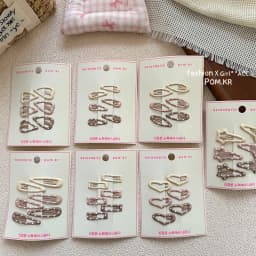 6Pcs New Korean Candy Girl Kids BB Clips Simple Cute Polka Dot Love Star Water Droplet Metal Hair Clip Children Hairpin Headwear