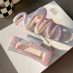 3Pcs/1Pc Candy Color Claw Clip - Extra Hold Hair Clamp For Thick Hair,Summer Cute Crinkle Clip For Girls, Sweet Hair Accessories