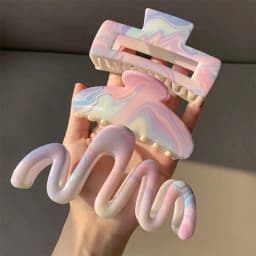 3Pcs/1Pc Candy Color Claw Clip - Extra Hold Hair Clamp For Thick Hair,Summer Cute Crinkle Clip For Girls, Sweet Hair Accessories