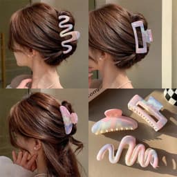 3Pcs/1Pc Candy Color Claw Clip - Extra Hold Hair Clamp For Thick Hair,Summer Cute Crinkle Clip For Girls, Sweet Hair Accessories