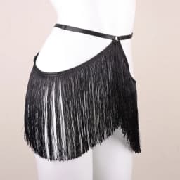 Fringe Belt Skirt, Burlesque Waist Harness, Adjustable Elastic Harness
