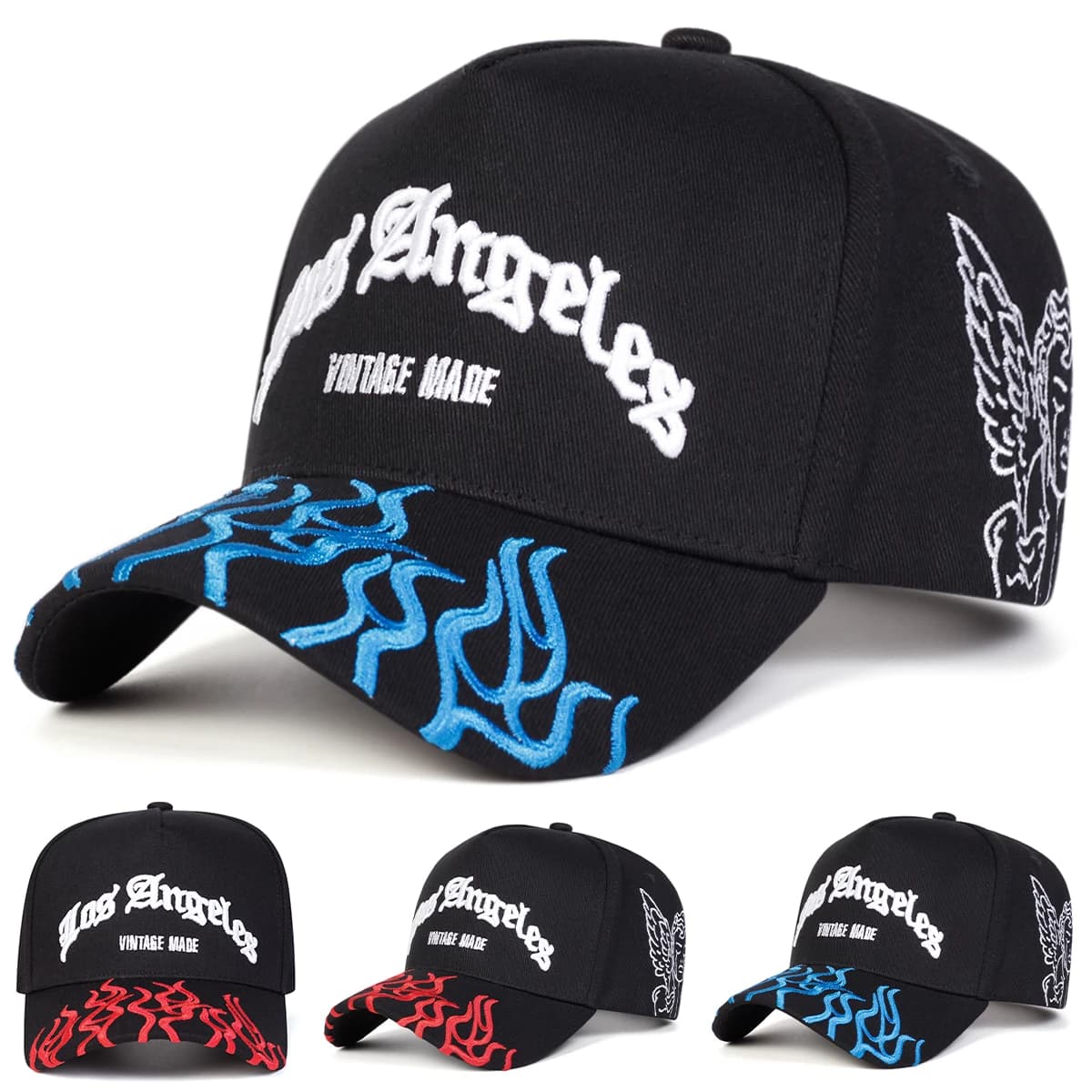 Unisex LOS ANGELES Flames Embroidery Baseball Caps Spring Autumn Outdoor Adjustable Casual Hats Sunscreen Hat Sports Cap