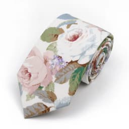 New Men's 7.5cm Tie Cotton Beautiful Elegant Pink Green Flower Leaves Necktie Wedding Party Daily Suit Shirt Accessory Gift