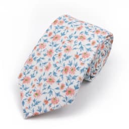 New Men's 7.5cm Tie Cotton Beautiful Elegant Pink Green Flower Leaves Necktie Wedding Party Daily Suit Shirt Accessory Gift
