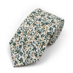 New Men's 7.5cm Tie Cotton Beautiful Elegant Pink Green Flower Leaves Necktie Wedding Party Daily Suit Shirt Accessory Gift