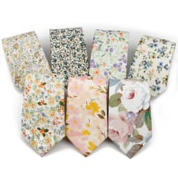 New Men's 7.5cm Tie Cotton Beautiful Elegant Pink Green Flower Leaves Necktie Wedding Party Daily Suit Shirt Accessory Gift