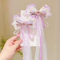 Children's hair accessories, student girls, fresh and cute, bow and ribbon hairpins, hair accessories, Lolita hairpins
