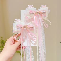Children's hair accessories, student girls, fresh and cute, bow and ribbon hairpins, hair accessories, Lolita hairpins