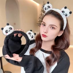 1 Sweet Style Panda Plush Hair Band, Animal Hair Band, Suitable for Makeup and Face Washing