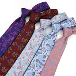 Man's 6cm Casual Floral Polyester Tie Red Blue Green Flower Pattern Jacquard Necktie Business Suit Accessory Wedding Party Gifts