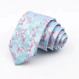 Man's 6cm Casual Floral Polyester Tie Red Blue Green Flower Pattern Jacquard Necktie Business Suit Accessory Wedding Party Gifts