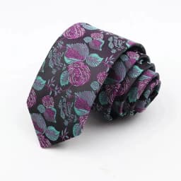 Man's 6cm Casual Floral Polyester Tie Red Blue Green Flower Pattern Jacquard Necktie Business Suit Accessory Wedding Party Gifts