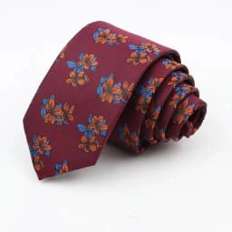 Man's 6cm Casual Floral Polyester Tie Red Blue Green Flower Pattern Jacquard Necktie Business Suit Accessory Wedding Party Gifts