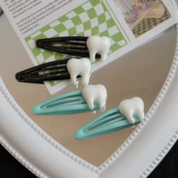 Y2K Tooth Hair Clip Funny Punk Girls Hairpin Cartoon Dental Tooth Clip Hair Accessory Streetwear Harajuku Style Bangs BB Clip