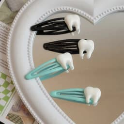 Y2K Tooth Hair Clip Funny Punk Girls Hairpin Cartoon Dental Tooth Clip Hair Accessory Streetwear Harajuku Style Bangs BB Clip