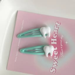 Y2K Tooth Hair Clip Funny Punk Girls Hairpin Cartoon Dental Tooth Clip Hair Accessory Streetwear Harajuku Style Bangs BB Clip