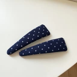 Vintage Korean Hair Clip Navy Blue Polka Dot Fabric Hairpin Handmade No Damage Hair Accessories for Women Hair Clips for Girls