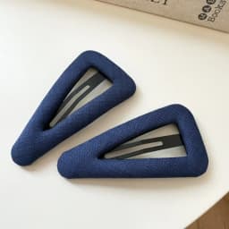 Vintage Korean Hair Clip Navy Blue Polka Dot Fabric Hairpin Handmade No Damage Hair Accessories for Women Hair Clips for Girls