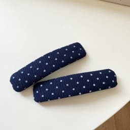 Vintage Korean Hair Clip Navy Blue Polka Dot Fabric Hairpin Handmade No Damage Hair Accessories for Women Hair Clips for Girls