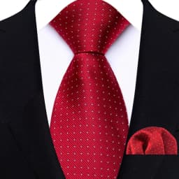 New Design Green Brown Red Necktie Set Polyester Pocket Square Tie Set Classic Polka Dot Tie For Men Daily Wear Shirt Accessor