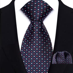 New Design Green Brown Red Necktie Set Polyester Pocket Square Tie Set Classic Polka Dot Tie For Men Daily Wear Shirt Accessor