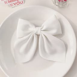 1/2/3/4/5pcs Girls Fashion Colors Short Bow Hair Clips, Soft Classic-Tailed Bow Hairpins, Vintage Metal Hair Clip Silk Headband