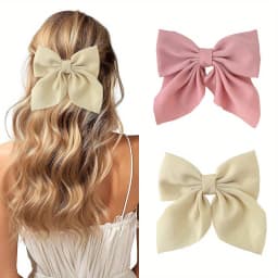 1/2/3/4/5pcs Girls Fashion Colors Short Bow Hair Clips, Soft Classic-Tailed Bow Hairpins, Vintage Metal Hair Clip Silk Headband