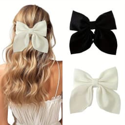 1/2/3/4/5pcs Girls Fashion Colors Short Bow Hair Clips, Soft Classic-Tailed Bow Hairpins, Vintage Metal Hair Clip Silk Headband