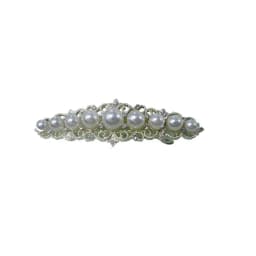 White Moonlight Elegant French Spring Clip Vintage Exquisite Half-Tied Hair Clip Small Horizontal Hairpin Clip Hair Accessories