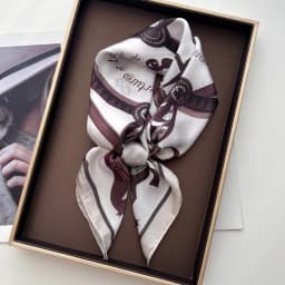 Women Square Scarf Silk Imitation Luxury Design Neckerchief Bandana Foulard Lady Shawl Scarves Wrap Head Hair Band Ties