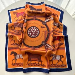 Women Square Scarf Silk Imitation Luxury Design Neckerchief Bandana Foulard Lady Shawl Scarves Wrap Head Hair Band Ties