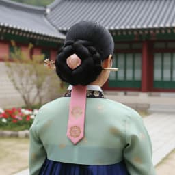 Fashion Flower Korean Headband Ribbon Court Korean Hanbok Hairband Traditional Headdress Stage Dance Costume Girl