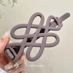 French Minimalist Twist Hair Clip – Hollow Barrette with Decorative Knot, Strong Hold Claw for Bun & Updo, Elegant Gift