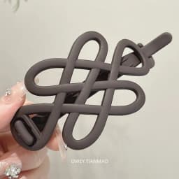 French Minimalist Twist Hair Clip – Hollow Barrette with Decorative Knot, Strong Hold Claw for Bun & Updo, Elegant Gift