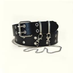 Star Eye Rivet Belt Gothic Style Double Pin Buckle Man/woman Fashion Casual Punk Style Pu Leather Waistband for Jeans Y2K Belt