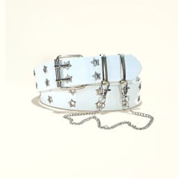Star Eye Rivet Belt Gothic Style Double Pin Buckle Man/woman Fashion Casual Punk Style Pu Leather Waistband for Jeans Y2K Belt