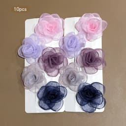 10 Sweet and Versatile Colorful Random Flower Hair Clips Suitable for Daily Hair Accessories