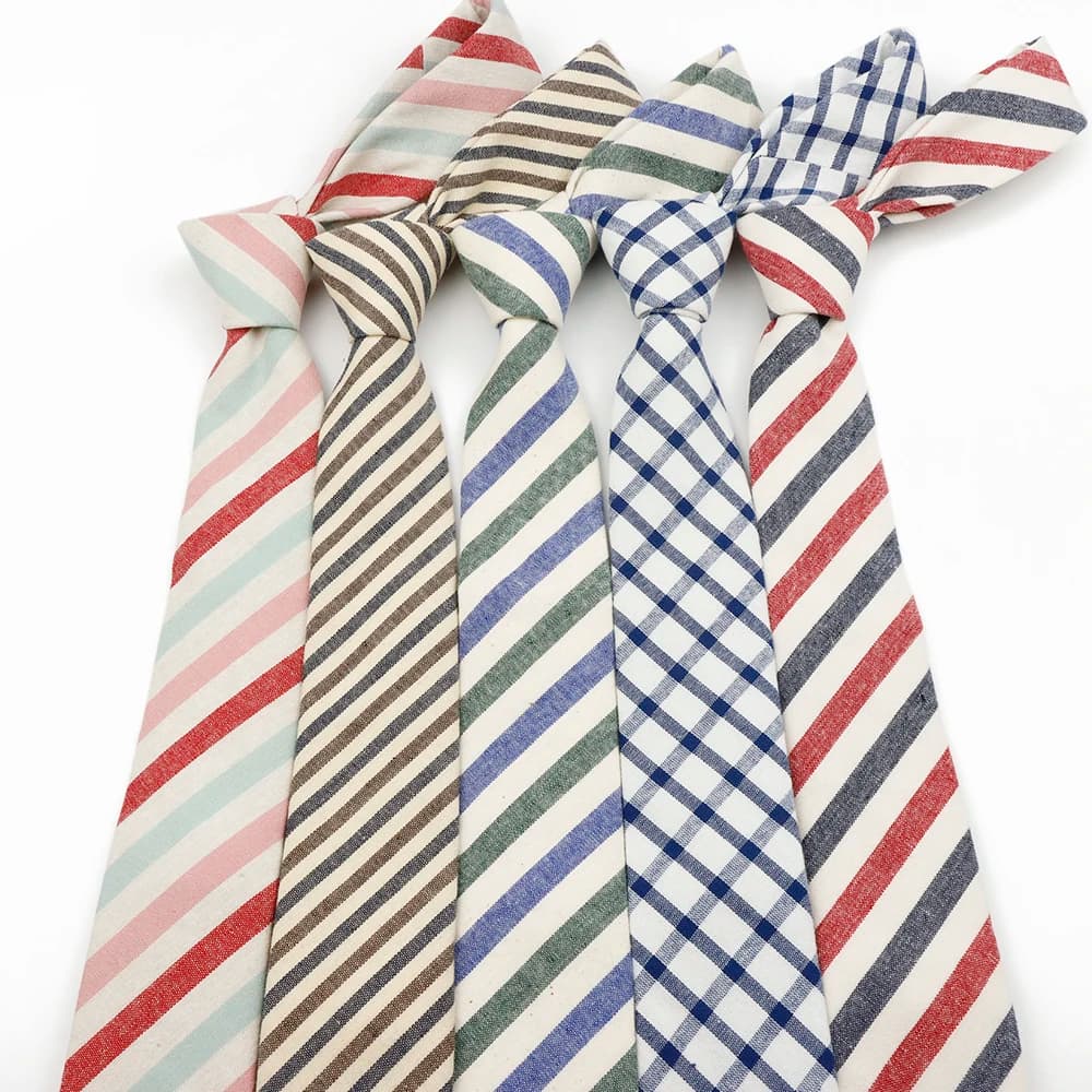 Daily Design Pure Cotton Men's 6cm Striped Checkered Pattern Tie Perfect Necktie Wedding Party Office Business Accessories Gifts