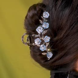 Exquisite and High-End Rose Flower Large Claw Clip, Minimalist Style Hair Clip, Back of the Head Shark Clip, Hair Accessory for