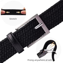 2 Pack Braided Elastic Belt Woven Stretch Belts for Men Women Casual Pants Jeans Golf Shirts