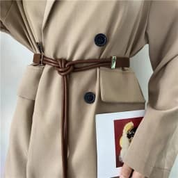 Adjustable Faux Leather Lace-up Belt Women's Waist Belt Wear-resistant Women Belt for Sweater Dress Coat Narrow for Decoration