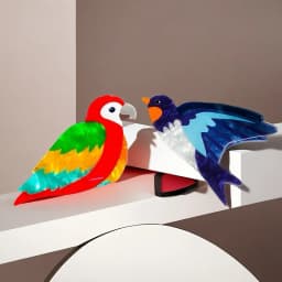 1PC Colorful Cute Simulation Parrot Shark Bird Ponytail Clip Creative Back of Head Hair Headdress for Women Girls