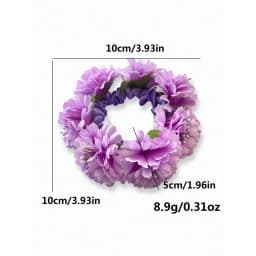 1pc Women's New Spring & Summer Solid Color Artificial Fabric Flower Hair Scrunchie, Suitable For Beach, Hawaii Vacation, Daily