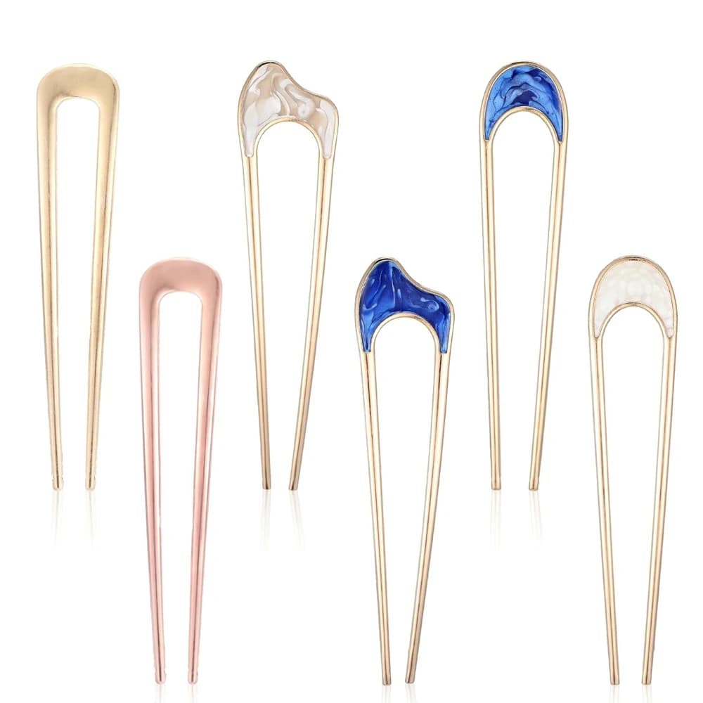 Metal U Shaped Hair Pins French Twist Hair Pin Vintage Hair Fork Pin for Women Hair Sticks for Thick Thin Hairstyles Accessories