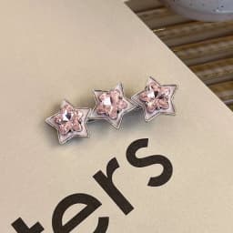 Fashion Pink Series Hair Clip New Korean Style Heart Rhinestones Side Bangs Sweet Cool Exquisite Metal Hair Clip Accessories