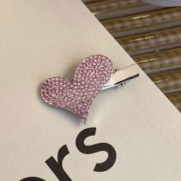 Fashion Pink Series Hair Clip New Korean Style Heart Rhinestones Side Bangs Sweet Cool Exquisite Metal Hair Clip Accessories