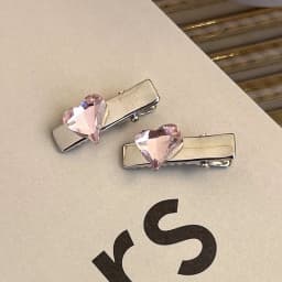 Fashion Pink Series Hair Clip New Korean Style Heart Rhinestones Side Bangs Sweet Cool Exquisite Metal Hair Clip Accessories
