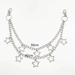 Star Double Layer Waist Chain Mens Decorative Pant Chain Jeans Trouser Chains Hip Hop Rock Chain Punk Retro Belt Chain